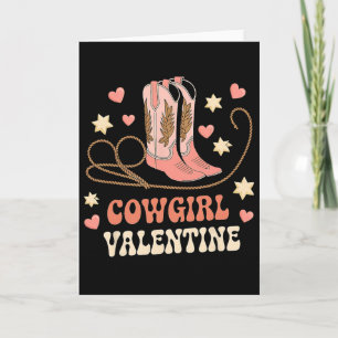 Cowgirl Valentinstag Rosa Stiefel Y2k Landmädchen  Karte