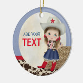 Cowgirl-Verzierung Keramikornament (Links)