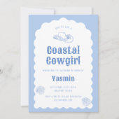 Cowgirl Wavy Nautical Bachelorette Weekend Einladung (Vorderseite)