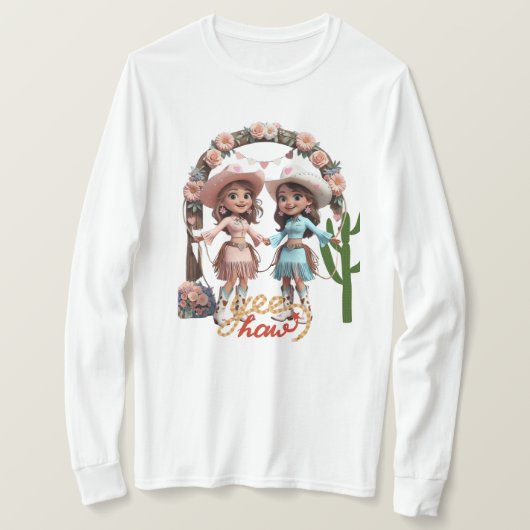 “Cowgirl Wedding Celebration T-Shirt (Design vorne)