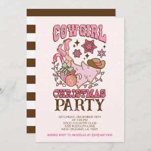 Cowgirl Weihnachts-Party Einladung