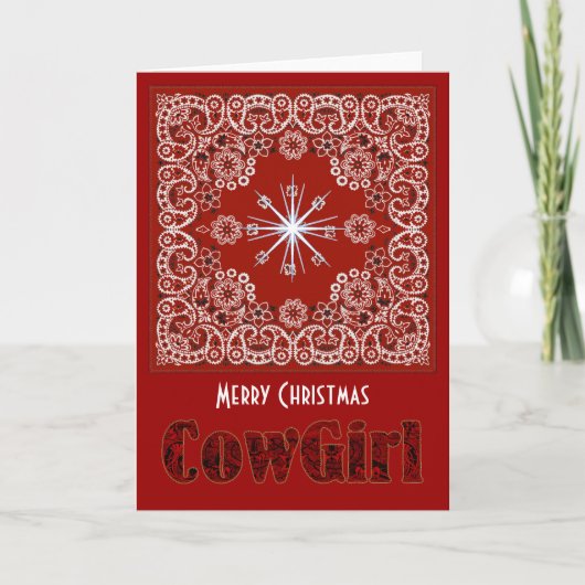 Cowgirl-Weihnachtskarten Feiertagskarte (Vorderseite)