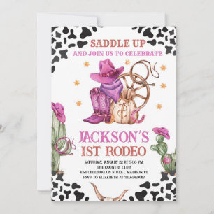 Cowgirl Western 1. Rodeo Geburtstagsparty Einladung