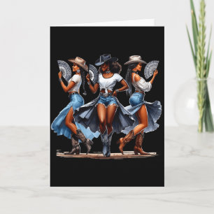 Cowgirl Western Afro Schwarze Frauen Afrikanische Karte