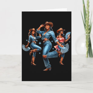 Cowgirl Western Afro Schwarze Frauen Afrikanische Karte