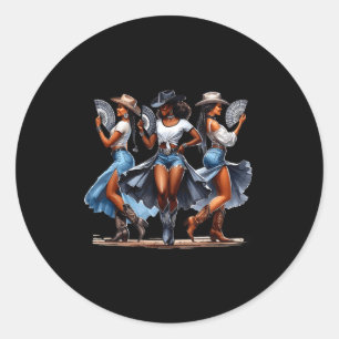 Cowgirl Western Afro Schwarze Frauen Afrikanische  Runder Aufkleber