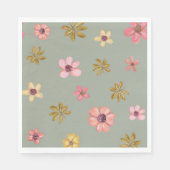 Cowgirl Western Baby Shower Boho Blume Boots Serviette (Vorderseite)