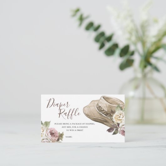 Cowgirl Western Babydusche Windelwanne Begleitkarte (Stehend Vorderseite)