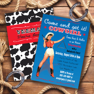 Cowgirl Western Bachelorette / Brautparty Einladun Einladung
