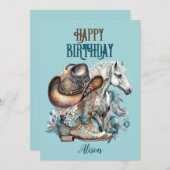 Cowgirl Western Blütenpferd Birthday (Vorne/Hinten)