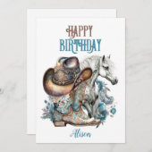 Cowgirl Western Blütenpferd Geburtstag (Vorne/Hinten)