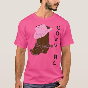 Cowgirl Western Boots Hat Spurs Girls Youth Chil T-Shirt