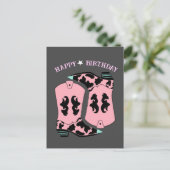 Cowgirl Western Boots Ranch Cowboy Birthday Postkarte (Stehend Vorderseite)
