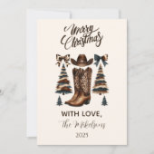 Cowgirl Western Bow Christmas Feiertagskarte (Vorderseite)