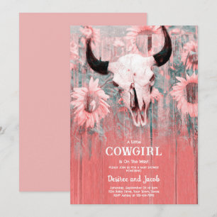 Cowgirl Western Country Florales Rodeo Baby Shower Einladung