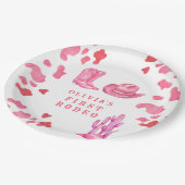 Cowgirl Western First Rodeo Geburtstagsparty Pappteller (Schrägansicht)