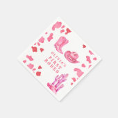 Cowgirl Western First Rodeo Geburtstagsparty Serviette (Ecke)