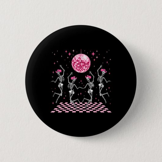 Cowgirl Western Funny Dancing Skelette und Disco Button (Vorderseite)