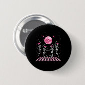 Cowgirl Western Funny Dancing Skelette und Disco Button (Vorne & Hinten)
