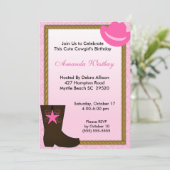 Cowgirl Western Geburtstag Einladung (Stehend Vorderseite)