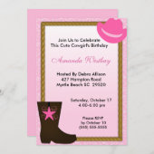 Cowgirl Western Geburtstag Einladung (Vorne/Hinten)