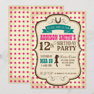 Cowgirl Western Geburtstag Einladung