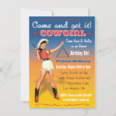 Cowgirl Western Geburtstagsparty Einladungen (Vorderseite)