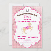 Cowgirl Western Geburtstagsparty Einladungen (Vorderseite)