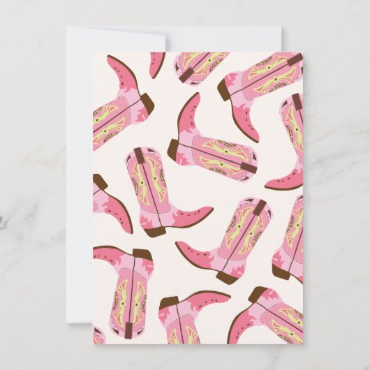 Cowgirl Western Geburtstagsparty Einladungen (Rückseite)