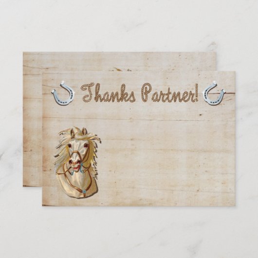 Cowgirl Western Horse Danke, dass ihr Notizen habt (Vorne/Hinten)