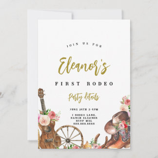 Cowgirl Western Land Geburtstagseinladung Einladung