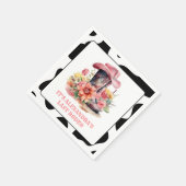Cowgirl Western Last Rodeo Junggeselinnen-Abschied Serviette (Ecke)