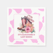 Cowgirl Western Last Rodeo Junggeselinnen-Abschied Serviette (Vorderseite)