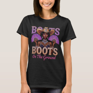 Cowgirl Western Linedance Stiefel auf dem Boden Bo T-Shirt