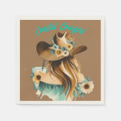 Cowgirl Western Party Serviette (Vorderseite)