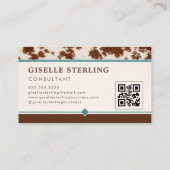 Cowgirl Western QR-Code Visitenkarte (Rückseite)