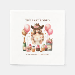 Cowgirl Western Rodeo Bachelorette Brautparty Serviette