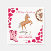 Cowgirl Western Rodeo niedliche Babydusche rosa Serviette (Vorderseite)