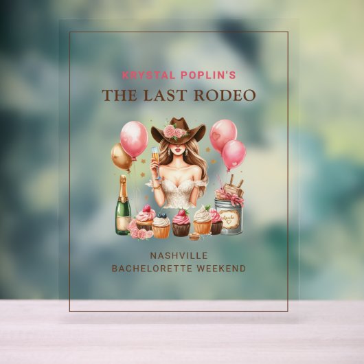 Cowgirl Western Rodeo Tabletop Acrylschild (Neutral)