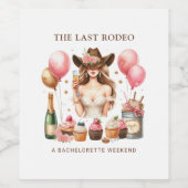 Cowgirl Western Rodeo Weinetikett (Einzelnes Label)