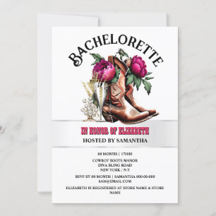 Cowgirl Western stickt magentafarbene blubbly chic Einladung