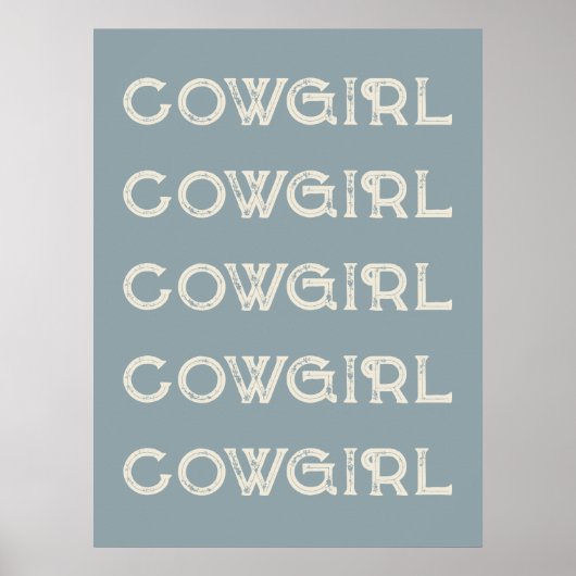 Cowgirl Western Typografie Retro Ranch Kabine Poster (Vorne)