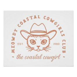 Cowgirl Westküste Katze Ästhetik Poster