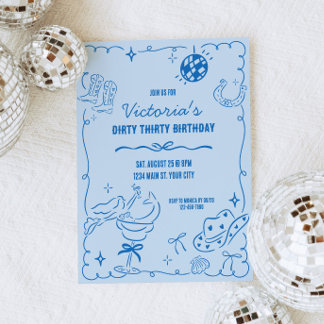 Cowgirl Whimsical Geburtstag Einladung