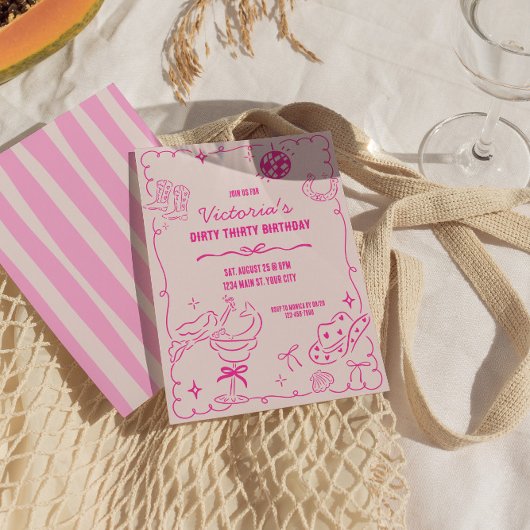 Cowgirl Whimsical Geburtstag Einladung