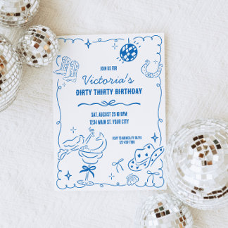Cowgirl Whimsical Geburtstag Einladung