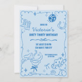 Cowgirl Whimsical Geburtstag Einladung (Vorderseite)