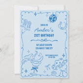 Cowgirl Whimsical Geburtstag Einladung (Vorderseite)