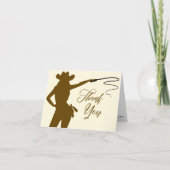 Cowgirl Whip Brautparty Dankeskarte (Vorderseite)