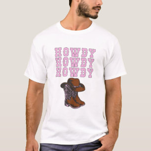 Cowgirl White Howdy Vintage Rodeo Western Landhaus T-Shirt